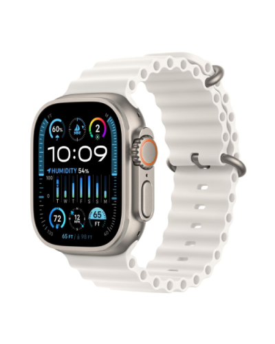Apple Watch Ultra 2 49mm Titanium Case with White Ocean Band (MREJ3)