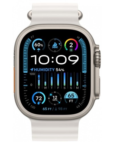 Apple Watch Ultra 2 49mm Titanium Case with White Ocean Band (MREJ3)