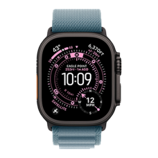 Apple Watch Ultra 3 GPS + Cellular, 49mm Black Titanium Case with Light Blue Alpine Loop - Large