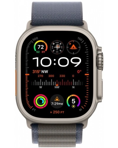Apple Watch Ultra 2 49mm Titanium Case with Blue Alpine Loop (Large) (MREQ3)