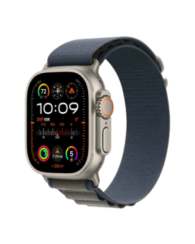 Apple Watch Ultra 2 49mm Titanium Case with Blue Alpine Loop (Large) (MREQ3)