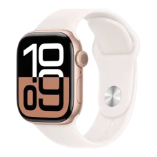 Apple Watch Series 10 GPS 46mm Rose Gold Aluminium Case with Light Blush Sport Band - M/L (MWWU3)