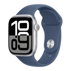 Apple Watch Series 10 GPS 42mm Silver Aluminium Case with Denim Sport Band - S/M (MWWA3)